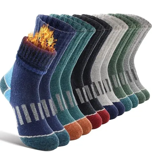 EBMORE kids merino wool hiking socks with color matching