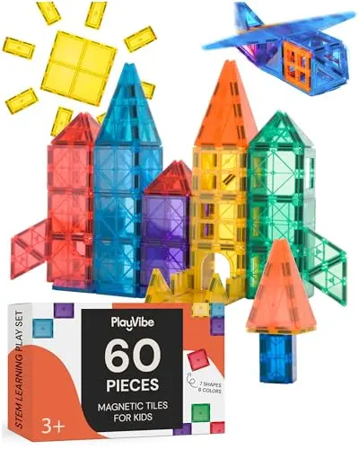 PLAYVIBE Magnetic Tiles set for kids