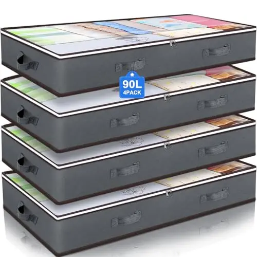 Budding Joy under bed storage containers with clear window