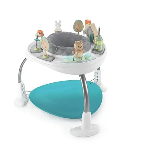 Ingenuity Spring & Sprout activity center with nature-inspired toys and convertible table