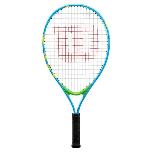 Wilson US Open junior tennis racket in blue and green colors