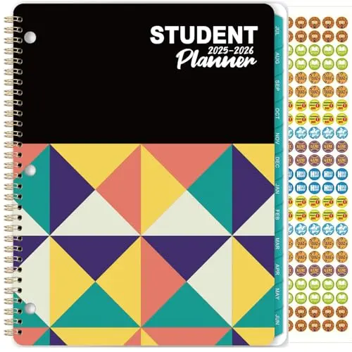 Tersus multicolored student planner with monthly tabs and stickers