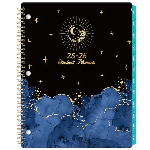 MaaIbok black student planner with weekly layouts and stickers