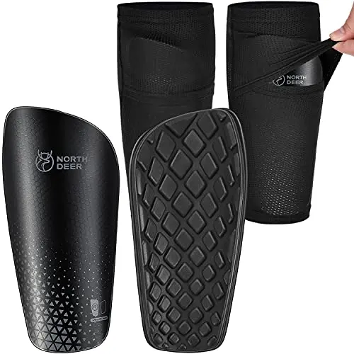 Northdeer soccer shin guards with secure insert pocket sleeves