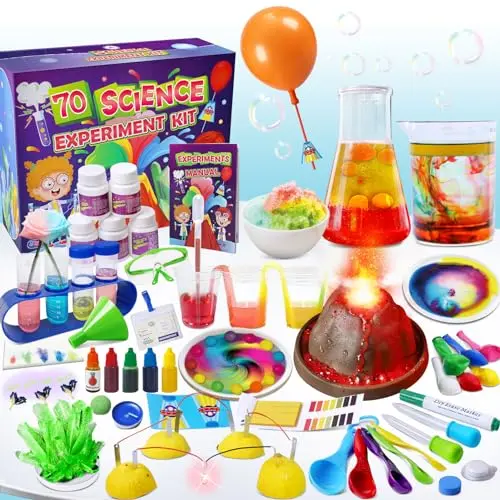 UNGLINGA science kit with 70 experiments including volcano and fruit circuits
