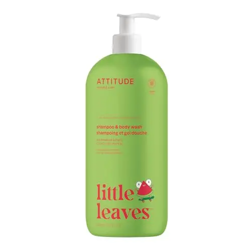 ATTITUDE kids shampoo and body wash bottle with watermelon and coco design