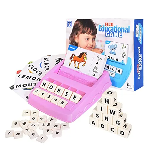 DEGIDEGI matching letter and math game with cards and cubes