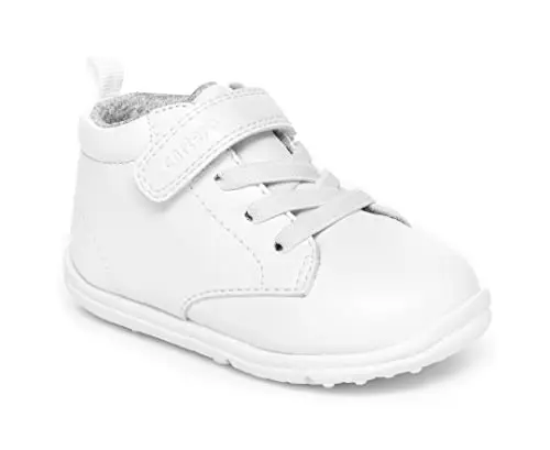 Carter's Charlie-p First Walker Shoe in white with hook-loop closure