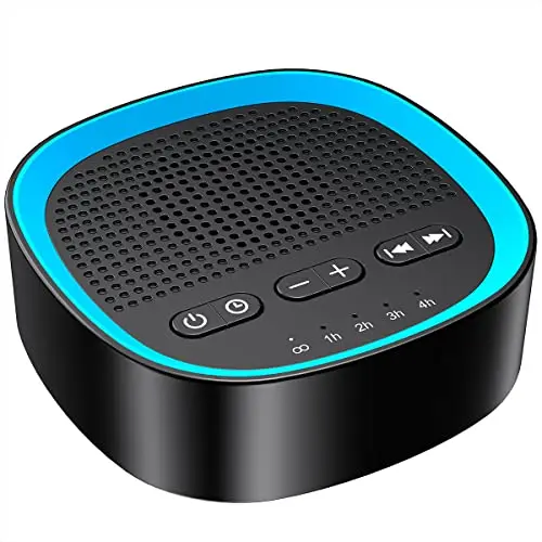 iEasy white noise machine with headphone jack feature in black