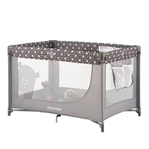 Pamo Babe portable crib playpen with mattress and carry bag