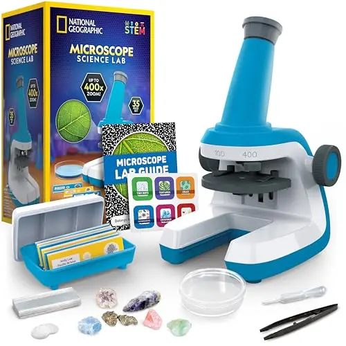 National Geographic kids microscope kit with specimens and lab tools