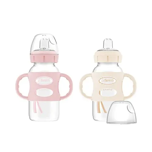 Dr. Brown's wide-neck sippy bottle with silicone handles