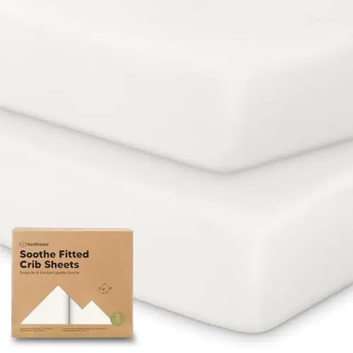 KeaBabies organic cotton crib sheets in soft white with daisy print