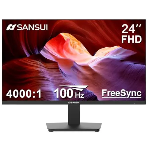 SANSUI 24-inch ultra-slim FHD monitor with VESA mount