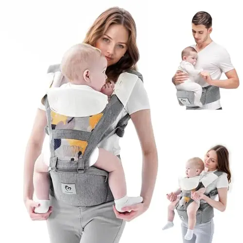 Bellababy multifunction baby carrier with hip seat in grey