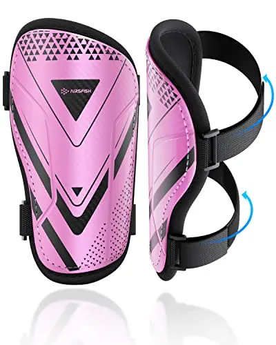 AirsFish CE certified soccer shin guards with lengthened Velcro straps