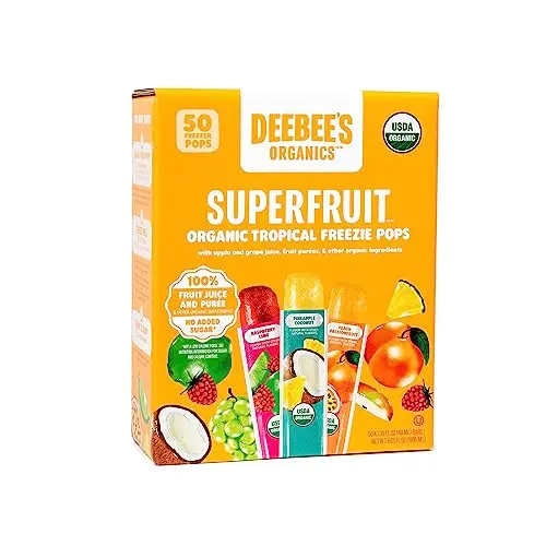 DeeBee's Organics Tropical SuperFruit Freezie Pops in tropical fruit flavors