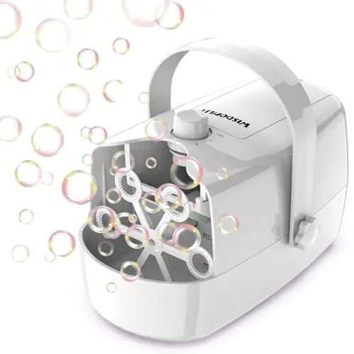 Wisdomlit bubble machine with interchangeable wands