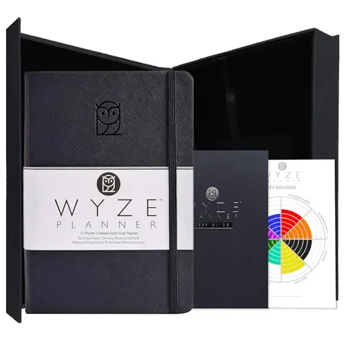 Wyze Planner 1-year B5 hardcover organizer in black with weekly spreads