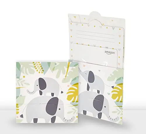 Amazon gift card in baby elephant reveal design