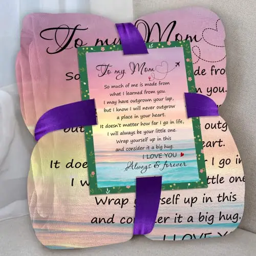 Fastpeace flannel throw blanket with loving messages for mom