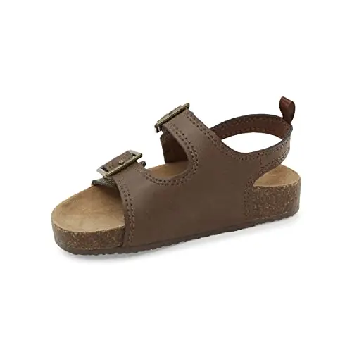 OshKosh B'gosh toddler boy sandals with double buckle in chocolate brown