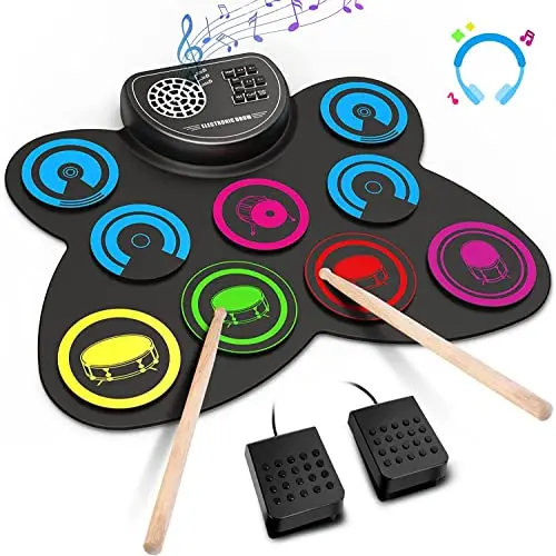 EKEMOND 9-pad electronic drum set with multi-colored design