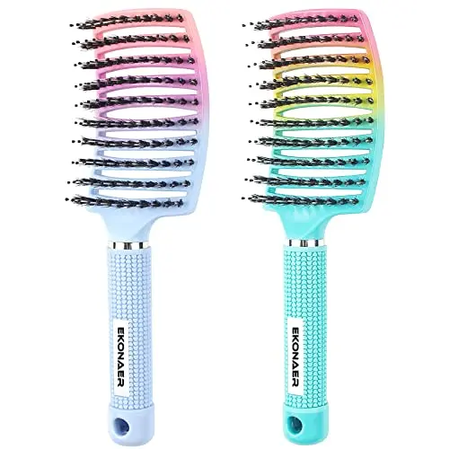EKONAER detangling brush set with boar bristles for kids