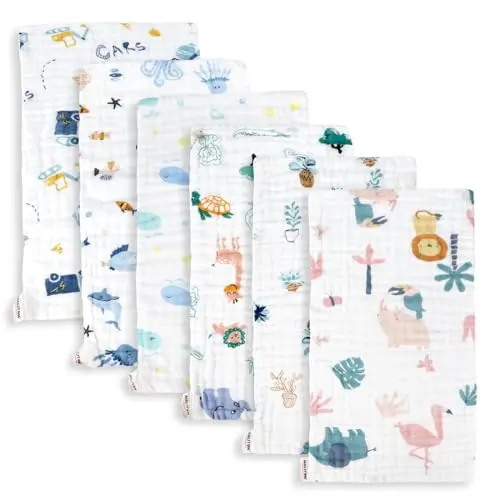 Maliton animal print burp cloths showing cute patterns
