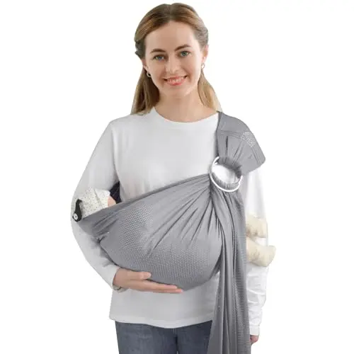vrbabies water ring sling carrier in light grey