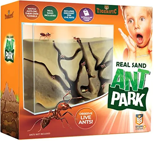 Tigerific Ant Farm with real sand and educational booklet