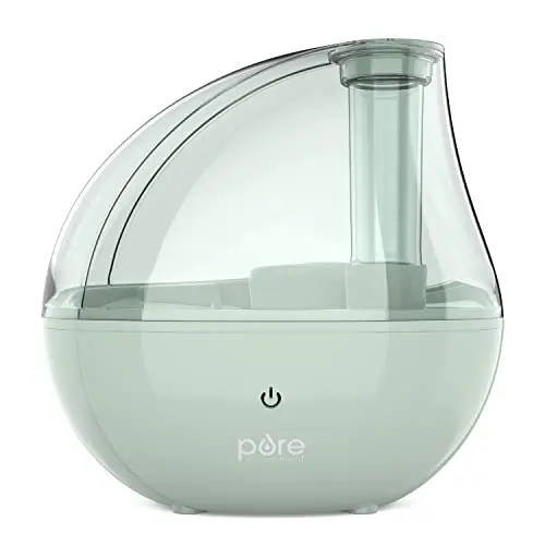 Pure Enrichment humidifier with soft glow light on desk