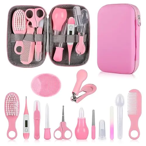 Baby grooming kit with 14 tools in portable case