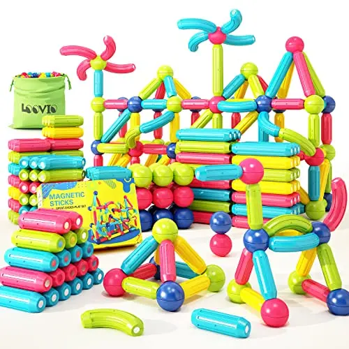 LOOVIO magnetic building blocks with balls and sticks