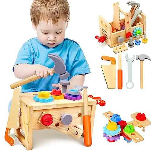 MGTFBG wooden toddler tool set with toolbox