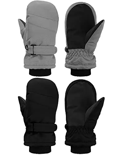SATINIOR 2-pair kids snow mittens set