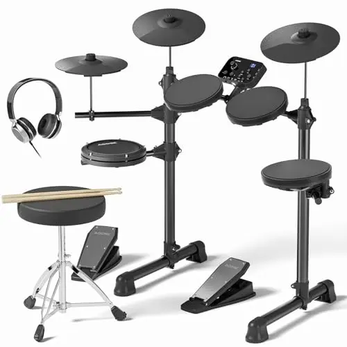 AODSK complete electronic drum set with throne and multiple pads