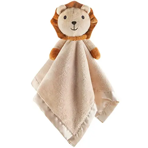 Pro Goleem lion lovey with soft minky fabric and satin details