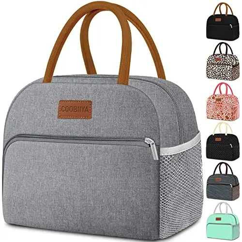Coobiiya Lunch Bag in gray with large capacity