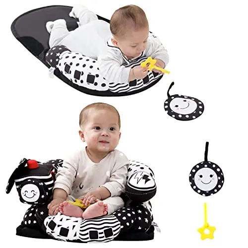 Lovvie & Joy 2-in-1 tummy time mat and seated support pillow with detachable components