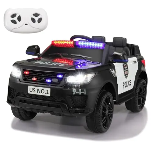 TOBBI police car kids electric ride-on with siren and flashing lights