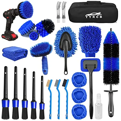 TTRCB 26Pcs Car Detailing Brush Set with multiple brush types