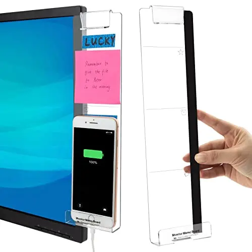 MDOZQ transparent memo board attached to computer monitor side