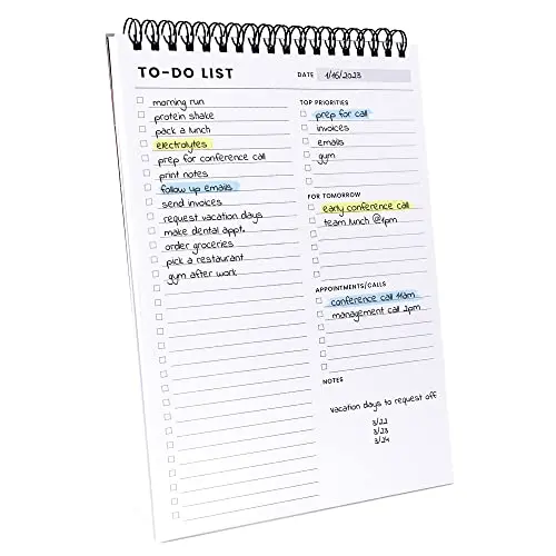 Of a Happy Kind daily to do list notepad with minimalist design