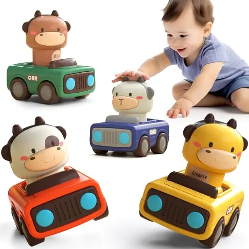 iPlay iLearn press to go animal car toys for toddlers