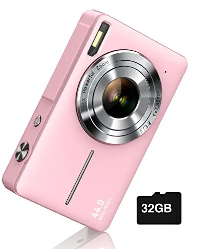 CAMKORY compact digital camera in pink