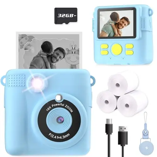 ESOXOFFORE kids instant print camera with screen and printing function