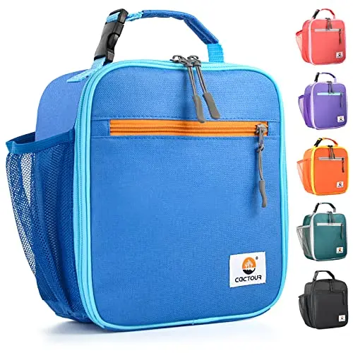 CaCTOUR insulated lunch bag in blue with multiple compartments