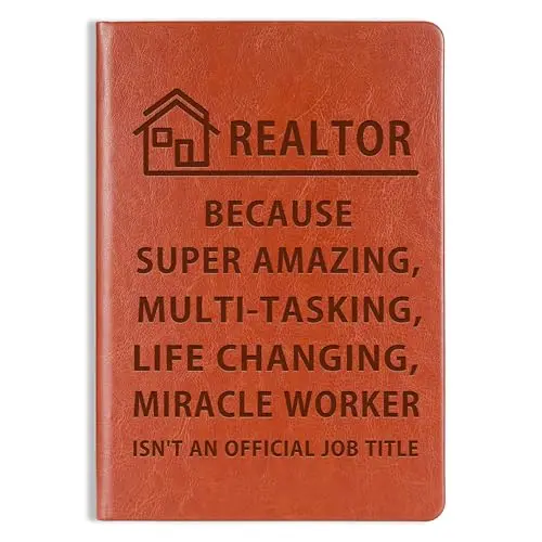 WHLBHG real estate agent leather journal notebook with faux leather cover