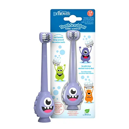 Dr. Brown's three-sided toddler toothbrush with color-changing bristles